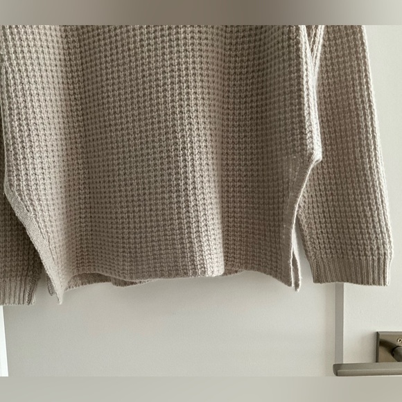 Magaschoni Taupe oatmeal cashmere Cowl Neck Sweater, L - Picture 3 of 9